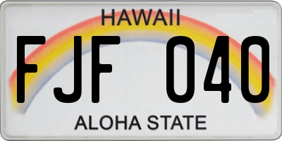 HI license plate FJF040