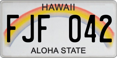 HI license plate FJF042