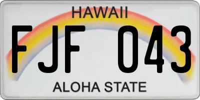 HI license plate FJF043