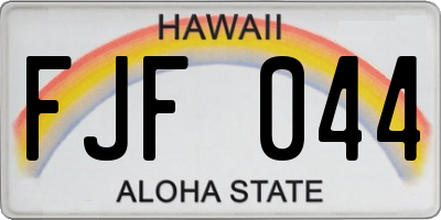 HI license plate FJF044