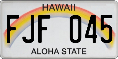 HI license plate FJF045