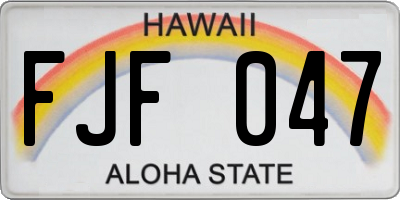 HI license plate FJF047