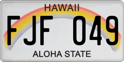 HI license plate FJF049