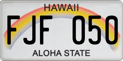 HI license plate FJF050