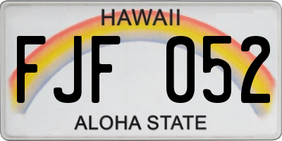 HI license plate FJF052