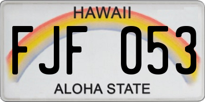 HI license plate FJF053