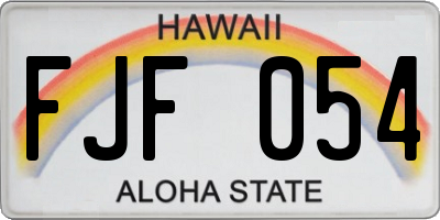 HI license plate FJF054