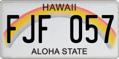 HI license plate FJF057