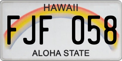 HI license plate FJF058