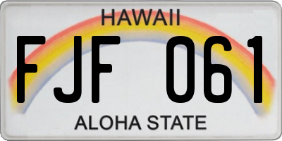 HI license plate FJF061