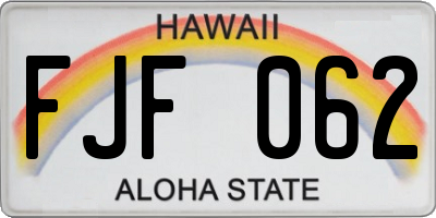 HI license plate FJF062