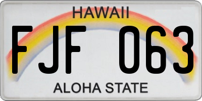 HI license plate FJF063