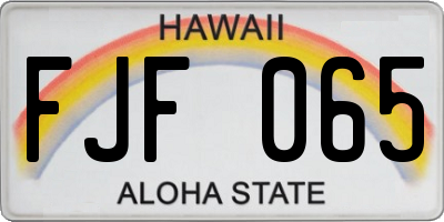 HI license plate FJF065