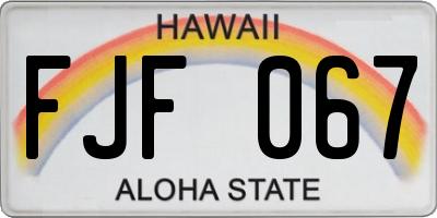 HI license plate FJF067