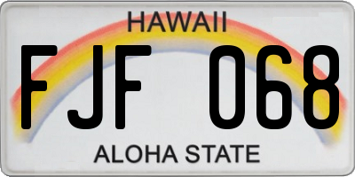 HI license plate FJF068
