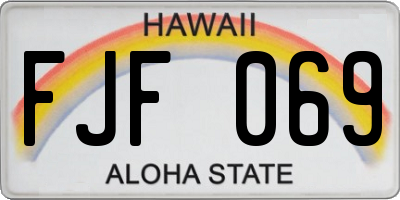 HI license plate FJF069