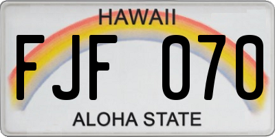 HI license plate FJF070