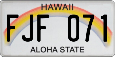 HI license plate FJF071