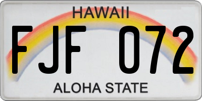 HI license plate FJF072