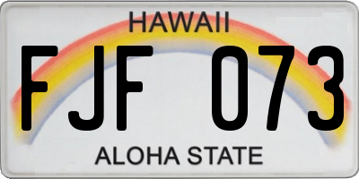 HI license plate FJF073