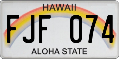 HI license plate FJF074