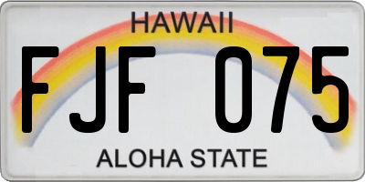 HI license plate FJF075