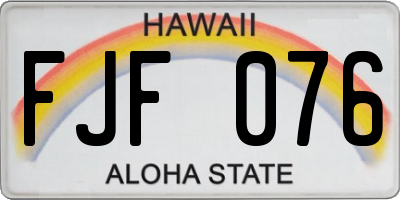 HI license plate FJF076