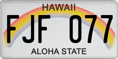 HI license plate FJF077