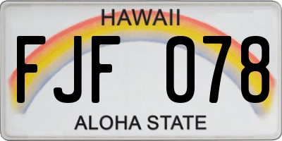 HI license plate FJF078