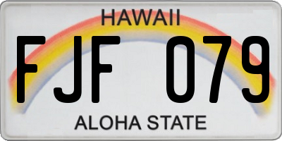 HI license plate FJF079