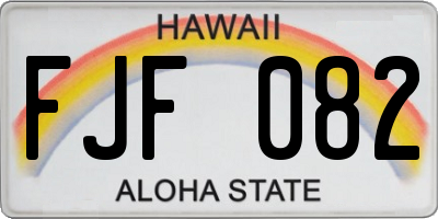 HI license plate FJF082