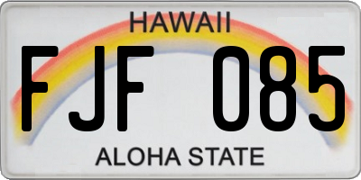 HI license plate FJF085