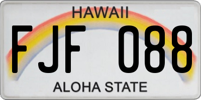 HI license plate FJF088
