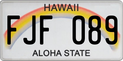 HI license plate FJF089