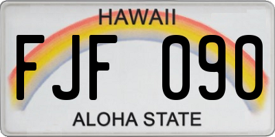 HI license plate FJF090