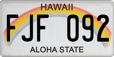 HI license plate FJF092