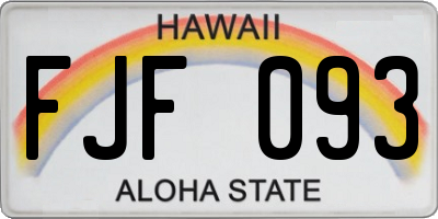 HI license plate FJF093