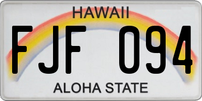HI license plate FJF094