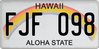 HI license plate FJF098