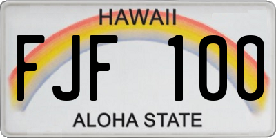 HI license plate FJF100