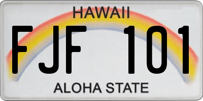 HI license plate FJF101