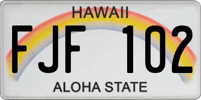 HI license plate FJF102