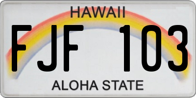 HI license plate FJF103