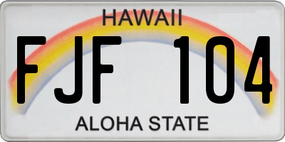 HI license plate FJF104