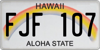 HI license plate FJF107