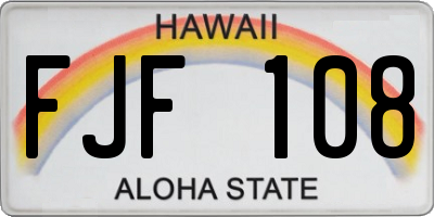 HI license plate FJF108
