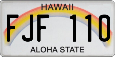 HI license plate FJF110