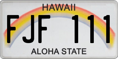 HI license plate FJF111