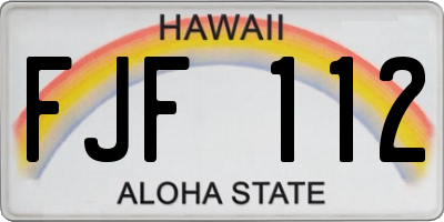 HI license plate FJF112