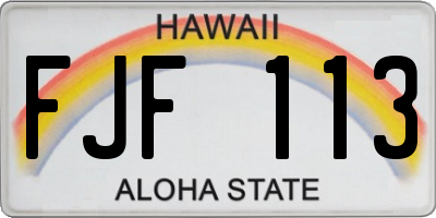 HI license plate FJF113